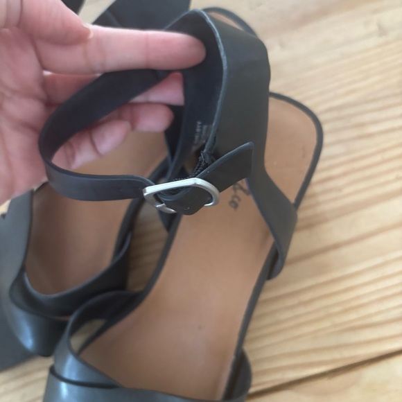 Style & Co Black Heeled Sandals with Ankle Strap - Picture 4 of 10